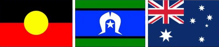 Aboriginal, Torres Strait Islander and Australian flags